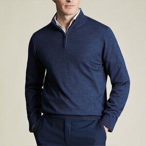 Mizzen+Main Deep Blue Zip-Up Sweater